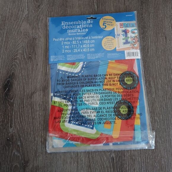 1st Birthday Wall Decorating Kit - 5 Giant Piece Set - Picture 2 of 3